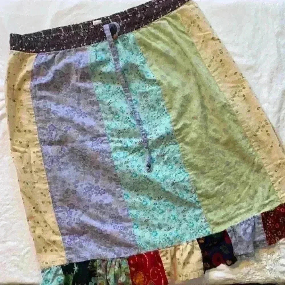 Blue Sky vintage 100% cotton patchwork skirt